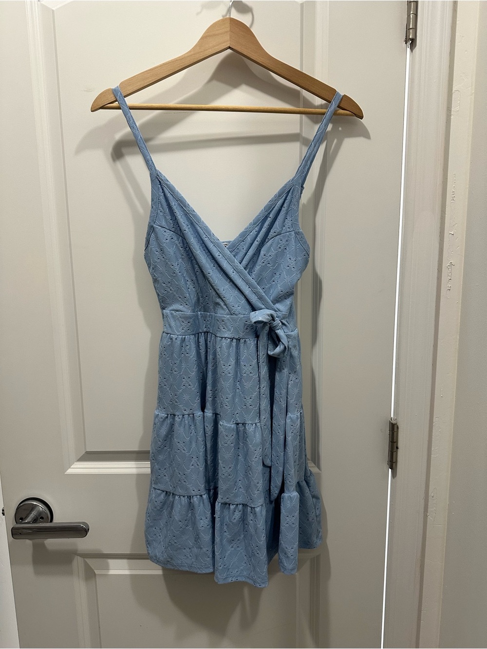 Light Blue Eyelet Wrap Sundress